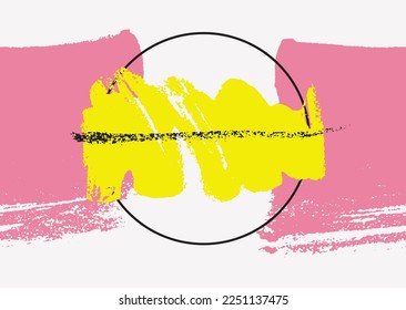 Grunge textured abstract background with hand drawn paint brush strokes and stains. Vector illustration.