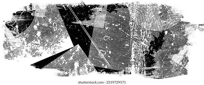 Grunge textured banner with rough edges. Halftone dots texture. Overlay grunge texture . Simply place texture over any object to create grunge effect . Banner with dotted surface for your design. 