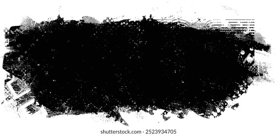 Grunge textured banner with rough edges. Halftone dots texture. Overlay grunge texture . Simply place texture over any object to create grunge effect . Banner with dotted surface for your design. 
