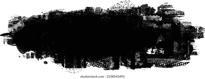 Grunge textured banner with rough edges. Halftone dots texture. Overlay grunge texture . Simply place texture over any object to create grunge effect . Banner with scratched surface for your design. 