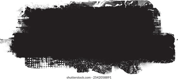 Grunge textured banner with rough edges. Halftone dots texture. Overlay grunge texture . Simply place texture over any object to create grunge effect . Banner with scratched surface for your design. 