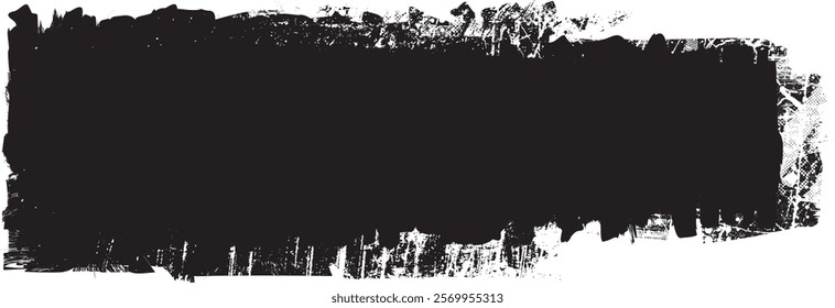 Grunge textured banner with rough edges. Halftone dots texture. Overlay grunge texture . Simply place texture over any object to create grunge effect . Banner with scratched surface for your design. 