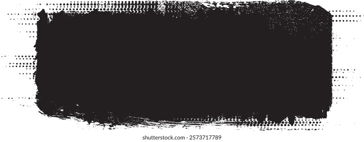Grunge textured banner with rough edges. Halftone dots texture. Overlay grunge texture . Simply place texture over any object to create grunge effect . Banner with scratched surface for your design. 