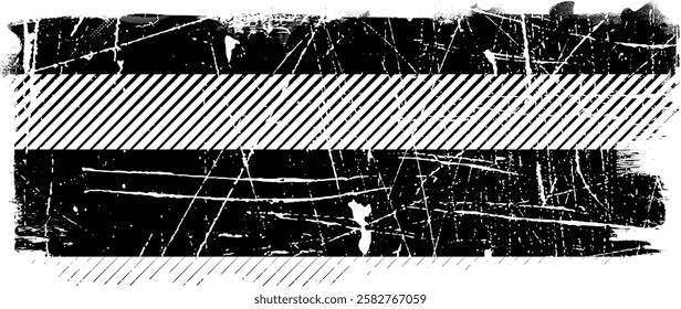 Grunge textured banner with rough edges. Halftone dots texture. Overlay grunge texture . Simply place texture over any object to create grunge effect . Banner with scratched surface for your design. 