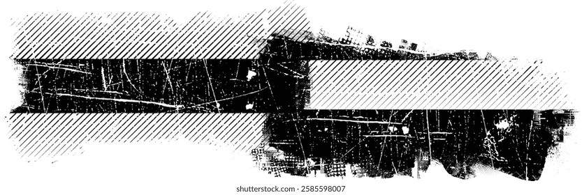 Grunge textured banner with rough edges. Halftone dots texture. Overlay grunge texture . Simply place texture over any object to create grunge effect . Banner with scratched surface for your design. 