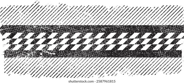 Grunge textured banner with rough edges. Oblique lines texture. Overlay grunge texture . Simply place texture over any object to create grunge effect . Banner with slash line border for your design. 
