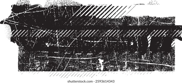 Grunge textured banner with rough edges. Halftone dots texture. Overlay grunge texture . Simply place texture over any object to create grunge effect . Banner with scratched surface for your design. 