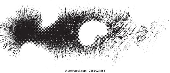 Grunge textured banner with rough edges. Speckled texture. Overlay grunge texture . Simply place texture over any object to create grunge effect . Banner with scratched surface for your design.