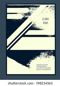 Grunge textured brochure template. Vector illustration. Abstract grungy booklet with copy-space. Creative magazine template. Modern style stained wallpaper template.