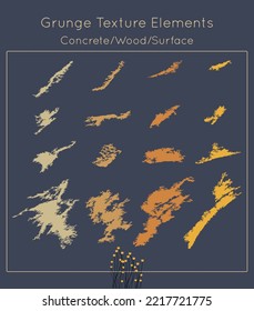 Grunge textured elements collection for design. Concrete or wood surface texture.