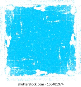 Grunge Textured Frame, cyan color. EPS10 vector.