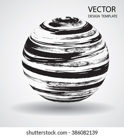 grunge textured Globe. Abstract sphere for your design. Circle Design Element.