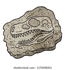 grunge textured illustration cartoon ancient fossil