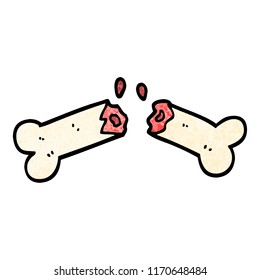 grunge textured illustration cartoon broken bone