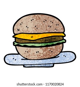 grunge textured illustration cartoon burger