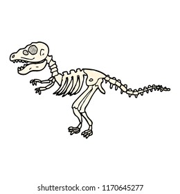 grunge textured illustration cartoon dinosaur bones