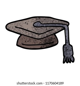 grunge textured illustration cartoon graduation hat