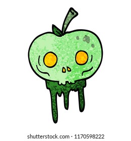 grunge textured illustration cartoon halloween apple