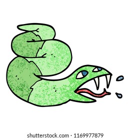 grunge textured illustration cartoon hissing snake