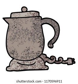 grunge textured illustration cartoon kettle