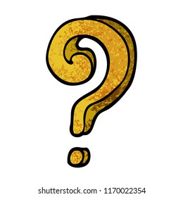 grunge textured illustration cartoon question mark