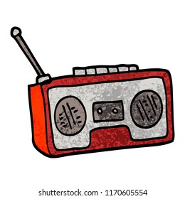grunge textured illustration cartoon radio player