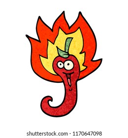 grunge textured illustration cartoon red hot chili