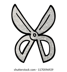 grunge textured illustration cartoon scissors