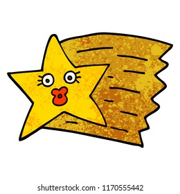 grunge textured illustration cartoon shooting star