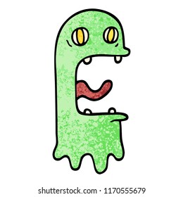 grunge textured illustration cartoon spooky ghost