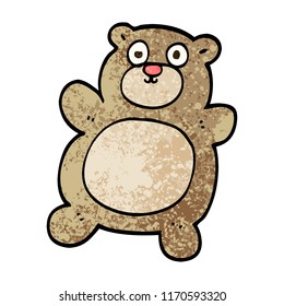 grunge textured illustration cartoon teddy bear