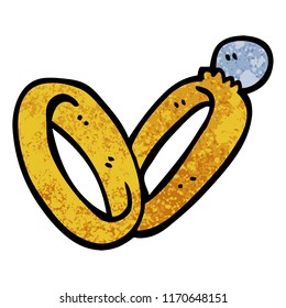 grunge textured illustration cartoon wedding rings
