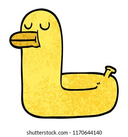 grunge textured illustration cartoon yellow ring duck