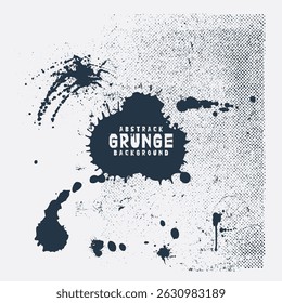 Grunge Textured Ink, Acrylic smear blot painting wall. Abstract Black and white color stain brushstroke background.