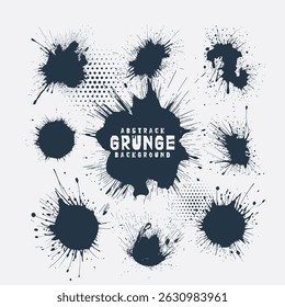 Grunge Textured Ink, Acrylic smear blot painting wall. Abstract Black and white color stain brushstroke background.