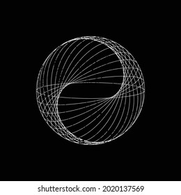 Grunge textured lines in Circle Form . Spiral Vector Illustration .Technology round. Wave Logo . Design element . Abstract Geometric shape .