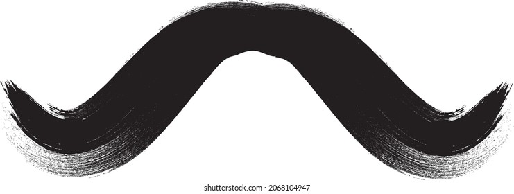 Grunge textured male mustaches . Brush strokes . Vector