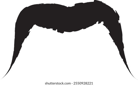 Grunge bigodes machos texturizados . Traçados de pincel . Logotipo do Mustaches. Barbearia publicidade .Dia dos pais .Vetor