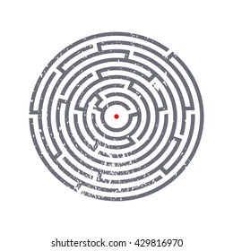 Grunge textured maze, vector illustration
