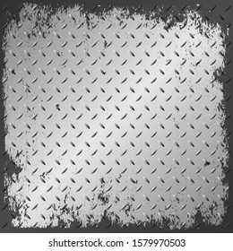 Grunge textured metal background - vector illustration