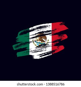 Grunge Textured Mexican Flag Vector Brush Stock Vector (Royalty Free ...