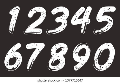 Grunge textured numbers 