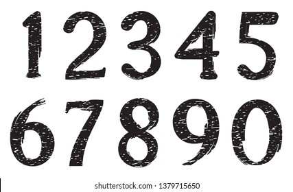 Grunge textured numbers 