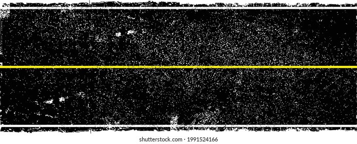 Grunge textured road in perspective. Retro design element .Distress vector texture .