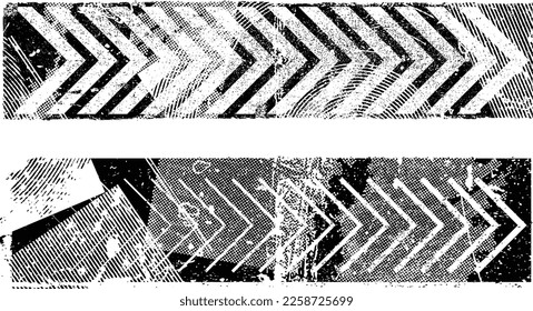Grunge textured sideways Set . Linear signs collection. Arrow Design .Elements for your design.Striped direction. vector illustration