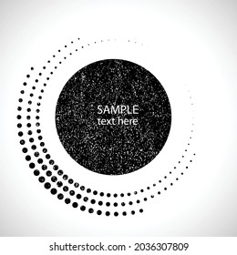Símbolo solar grunge texturado. Ilustración del vector. Logo del sol vintage. Elemento de diseño mínimo. Forma geométrica abstracta . Salto de sol.