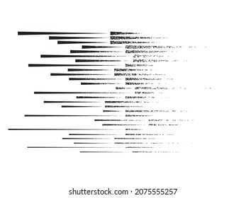 Grunge textured speed lines in arrow form . Vector Illustration .Technology  logo . Design element . Abstract geometric shape . 