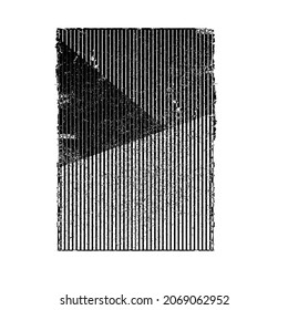 Grunge textured speed lines . Vector Illustration .Technology  logo . Minimal art . Design element . Abstract geometric shape . 
