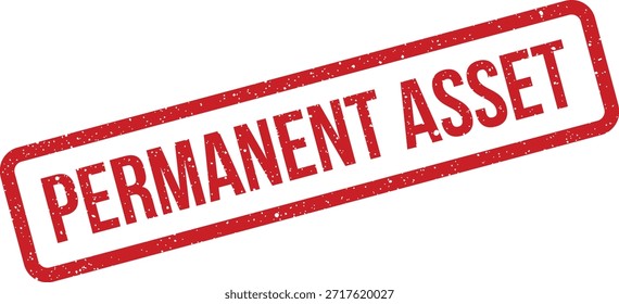 Um design de carimbo texturizado grunge indica status de ativo permanente, útil para relatórios financeiros, documentos contábeis ou gerenciamento de estoque.