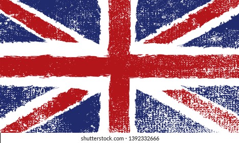 Grunge textured UK flag.Vintage British flag.